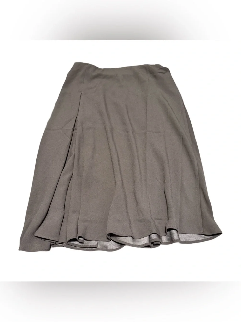 Spanx Carefree Crepe Asymmetrical A-Line Skirt Women's Small Smoke Brown NWT